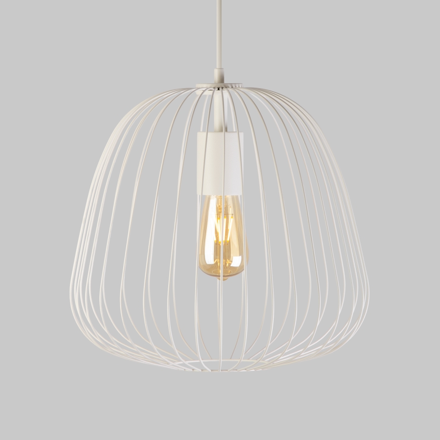 Suspension sur câble OVELLA 1xE27/15W/230V Ø 36 cm crème