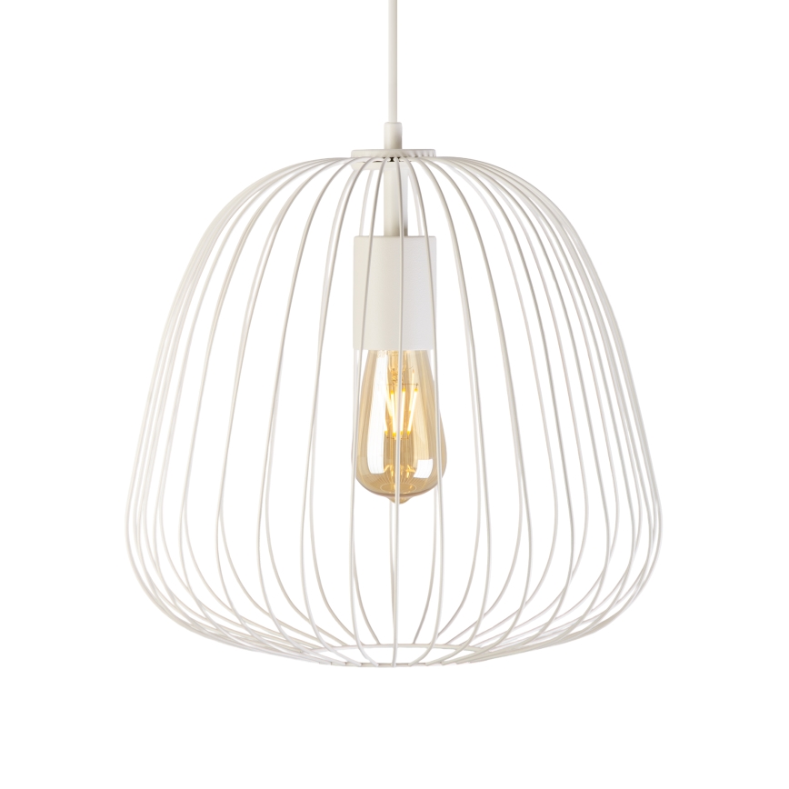 Suspension sur câble OVELLA 1xE27/15W/230V Ø 36 cm crème