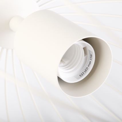 Suspension sur câble OVELLA 1xE27/15W/230V Ø 36 cm crème