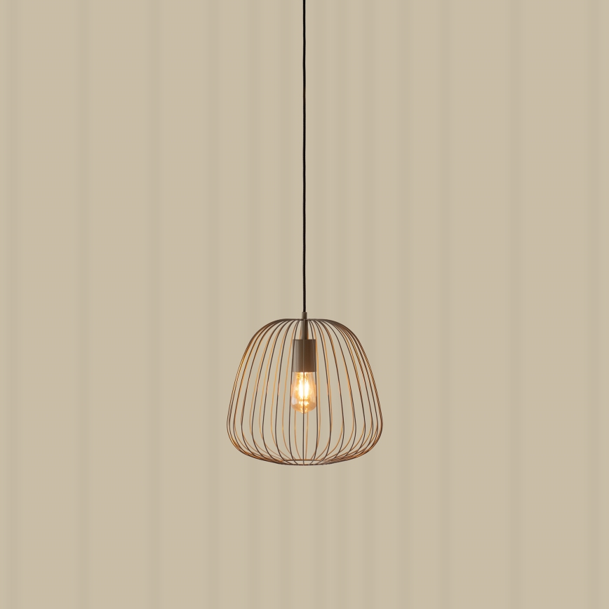 Suspension sur câble OVELLA 1xE27/15W/230V Ø 36 cm gris
