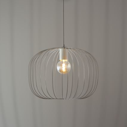 Suspension sur câble OVELLA 1xE27/15W/230V Ø 46 cm crème