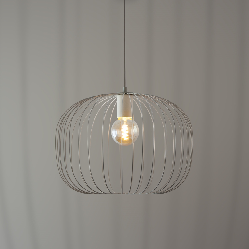 Suspension sur câble OVELLA 1xE27/15W/230V Ø 46 cm crème