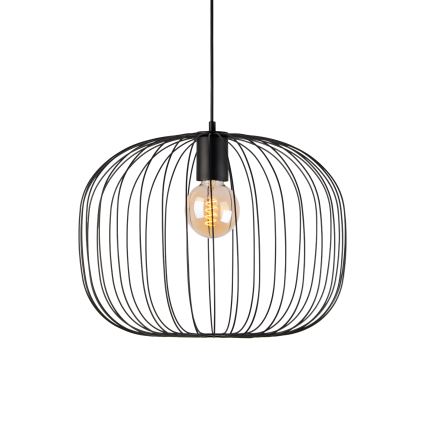 Suspension sur câble OVELLA 1xE27/15W/230V Ø 46 cm noire