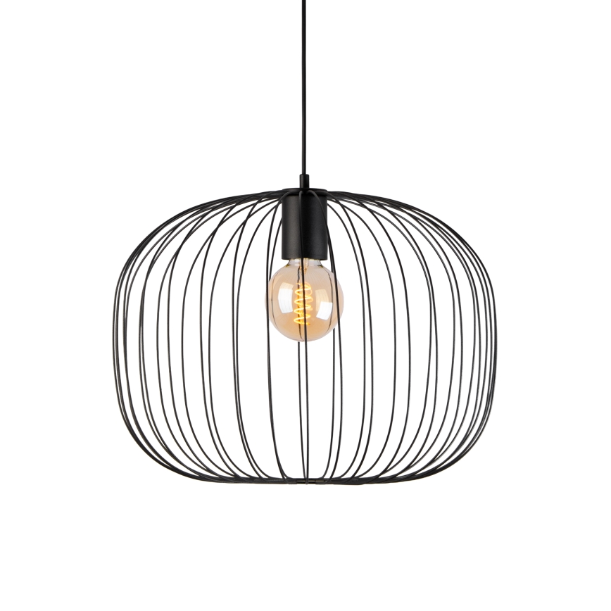 Suspension sur câble OVELLA 1xE27/15W/230V Ø 46 cm noire