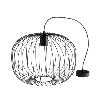Suspension sur câble OVELLA 1xE27/15W/230V Ø 46 cm noire