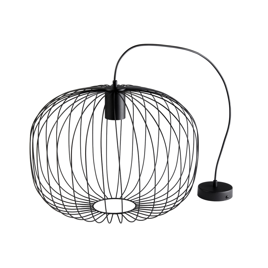 Suspension sur câble OVELLA 1xE27/15W/230V Ø 46 cm noire