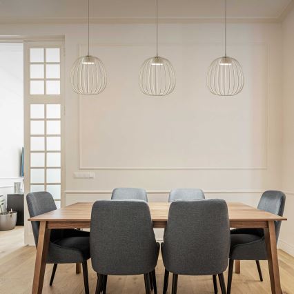 Suspension sur câble OVELLA 1xGX53/10W/230V Ø 25 cm crème
