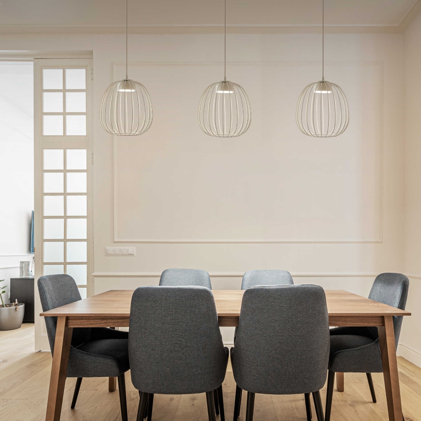 Suspension sur câble OVELLA 1xGX53/10W/230V Ø 25 cm crème