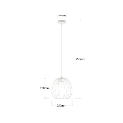 Suspension sur câble OVELLA 1xGX53/10W/230V Ø 25 cm crème