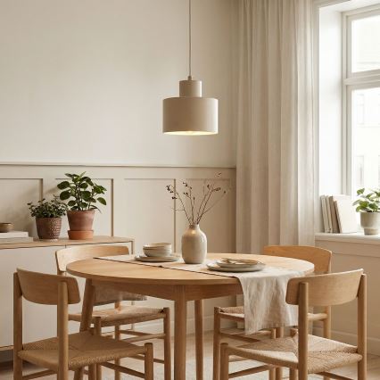 Suspension sur câble PARKLA 1xE27/15W/230V beige