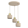 Suspension sur câble PARKLA 3xE27/15W/230V beige/doré