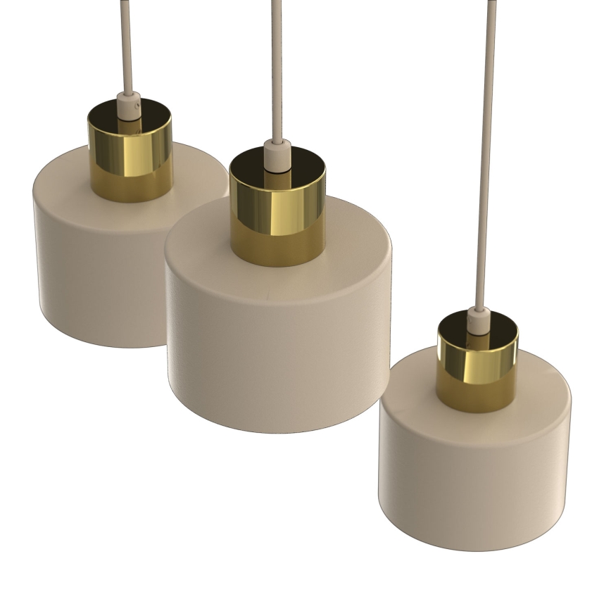 Suspension sur câble PARKLA 3xE27/15W/230V beige/doré