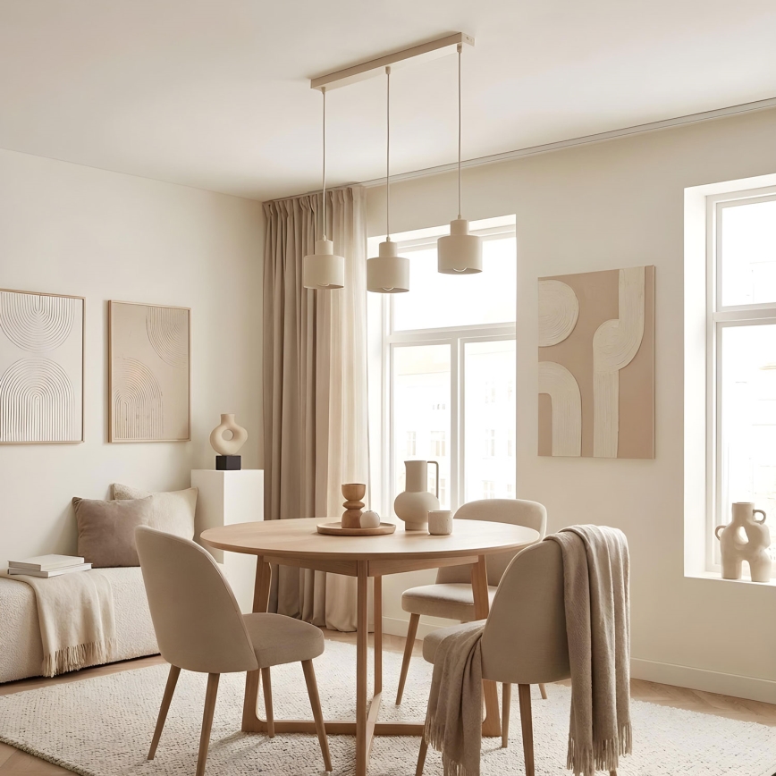 Suspension sur câble PARKLA 3xE27/15W/230V beige