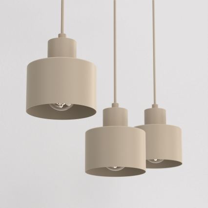 Suspension sur câble PARKLA 3xE27/15W/230V beige