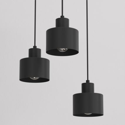 Suspension sur câble PARKLA 3xE27/15W/230V noir