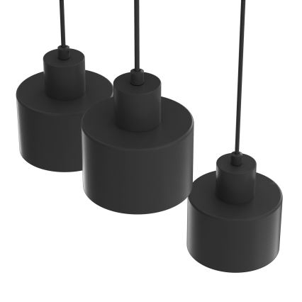Suspension sur câble PARKLA 3xE27/15W/230V noir