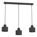 Suspension sur câble PARKLA 3xE27/15W/230V noire