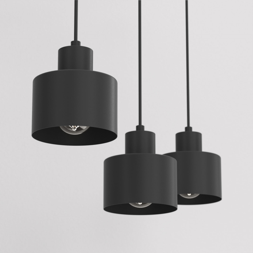 Suspension sur câble PARKLA 3xE27/15W/230V noire