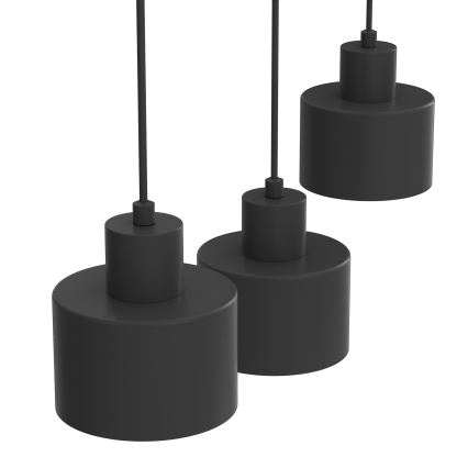 Suspension sur câble PARKLA 3xE27/15W/230V noire