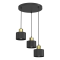 Suspension sur câble PARKLA 3xE27/15W/230V noire