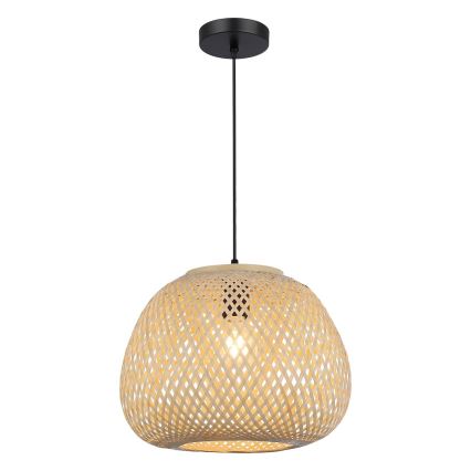 Suspension sur câble PETRA 1xE27/15W/230V Ø 35 cm bambou