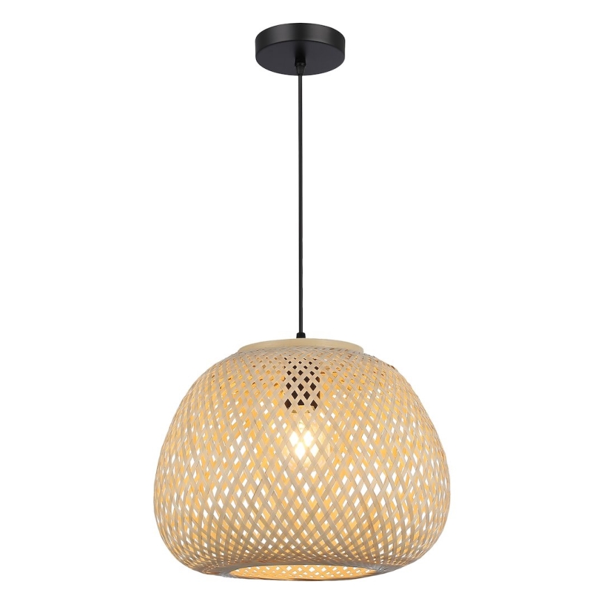 Suspension sur câble PETRA 1xE27/15W/230V Ø 35 cm bambou