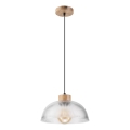 Suspension sur câble PIA 1xE27/60W/230V Ø 30 cm chêne
