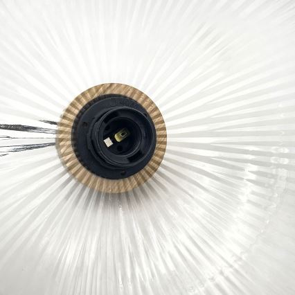 Suspension sur câble PIA 1xE27/60W/230V Ø 30 cm chêne