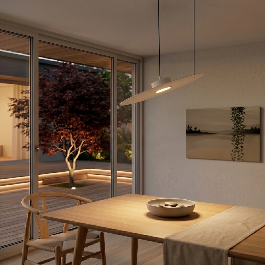Suspension sur câble PIATTO 1xGX53/15W/230V diam. 45 cm beige