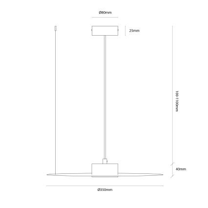 Suspension sur câble PIATTO 1xGX53/15W/230V, Ø 35 cm, beige