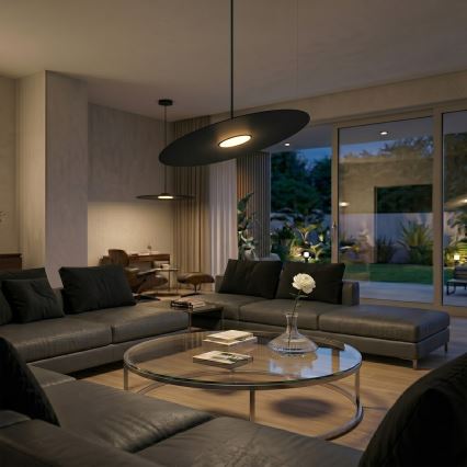 Suspension sur câble PIATTO 1xGX53/15W/230V Ø 55 cm noire