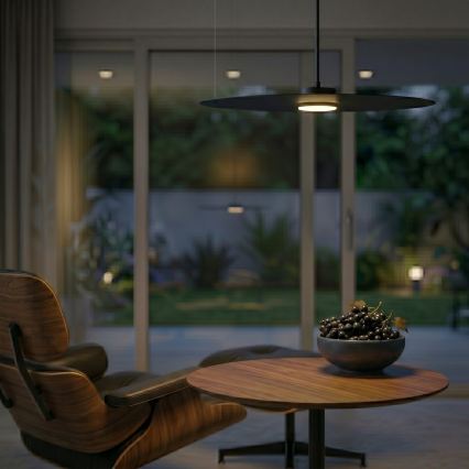 Suspension sur câble PIATTO 1xGX53/15W/230V Ø 55 cm noire