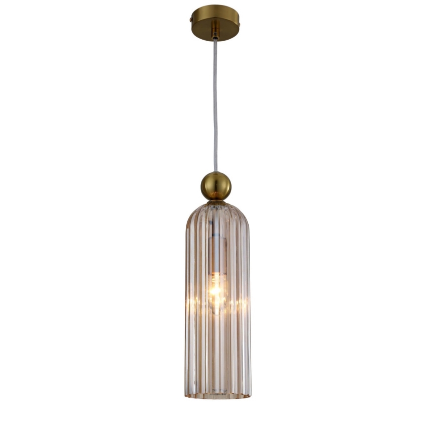 Suspension sur câble PIEGA 1xE14/40W/230V laiton/beige fumé
