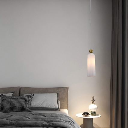 Suspension sur câble PIEGA 1xE14/40W/230V laiton/blanc