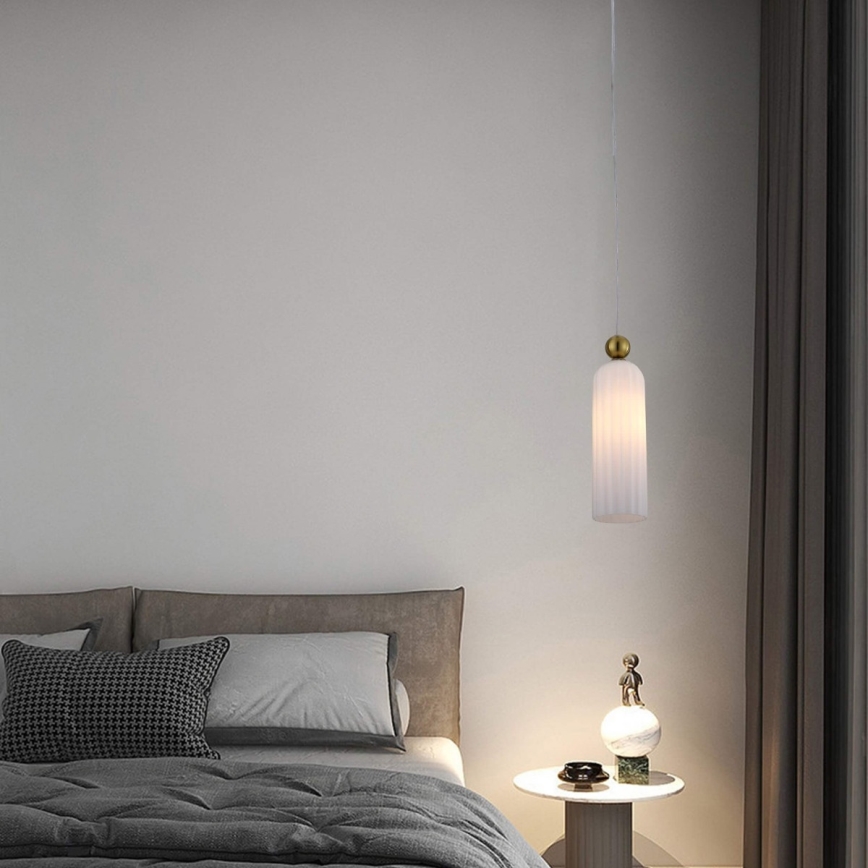 Suspension sur câble PIEGA 1xE14/40W/230V laiton/blanc