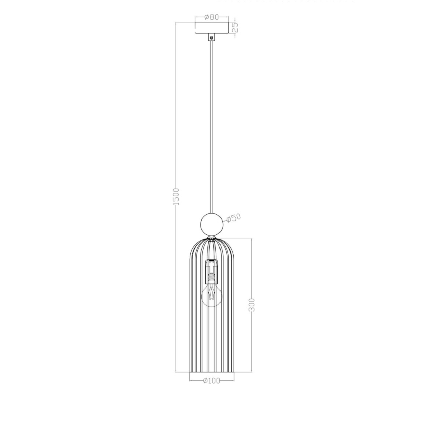 Suspension sur câble PIEGA 1xE14/40W/230V laiton/noir fumé