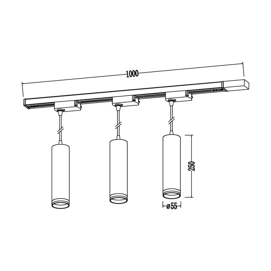 Suspension sur câble pour système de rail PIPE 3xGU10/10W/230V, blanche