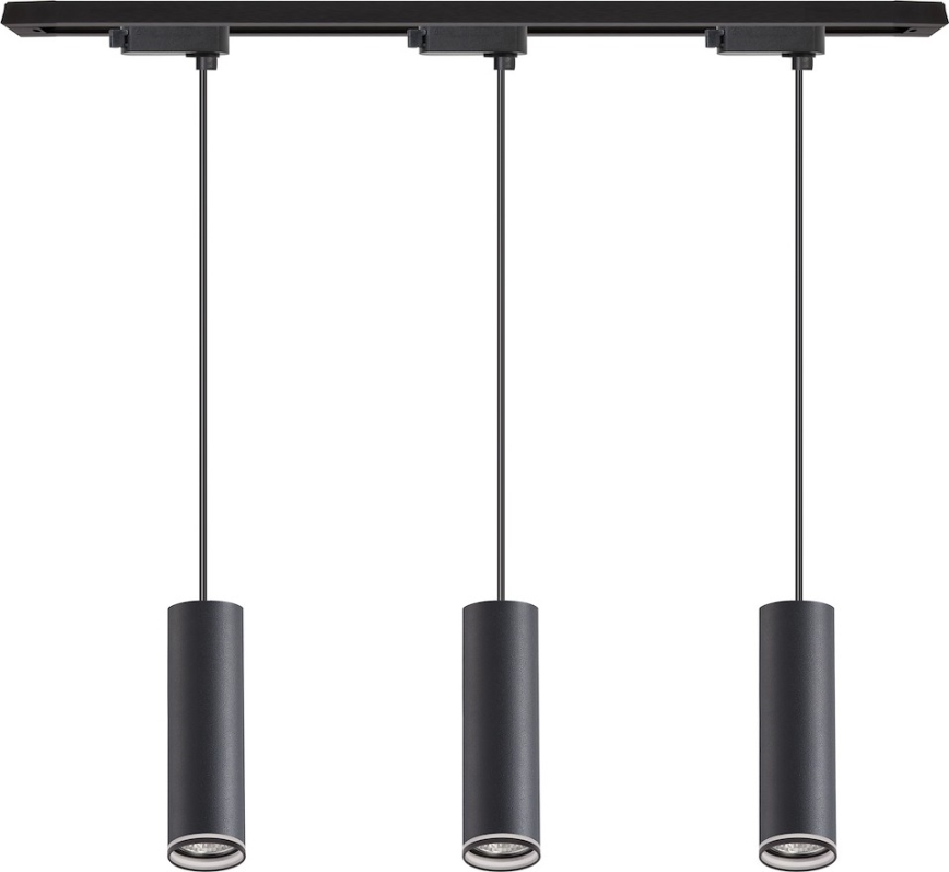Suspension sur câble pour système sur rail PIPE 3xGU10/10W/230V, noir