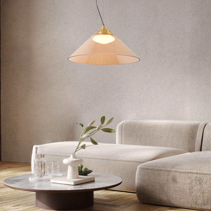 Suspension sur câble PRESTO 1xGX53/10W/230V Ø 42 cm doré / beige fumé