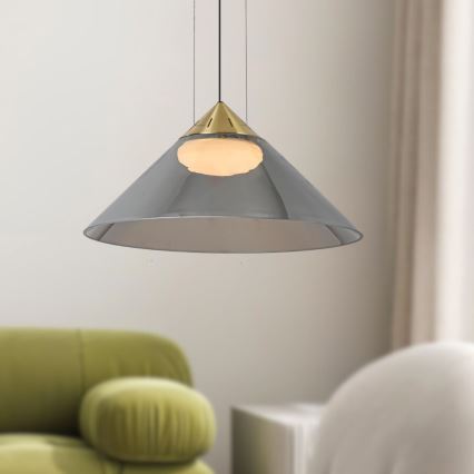 Suspension sur câble PRESTO 1xGX53/10W/230V Ø 42 cm doré/gris fumé