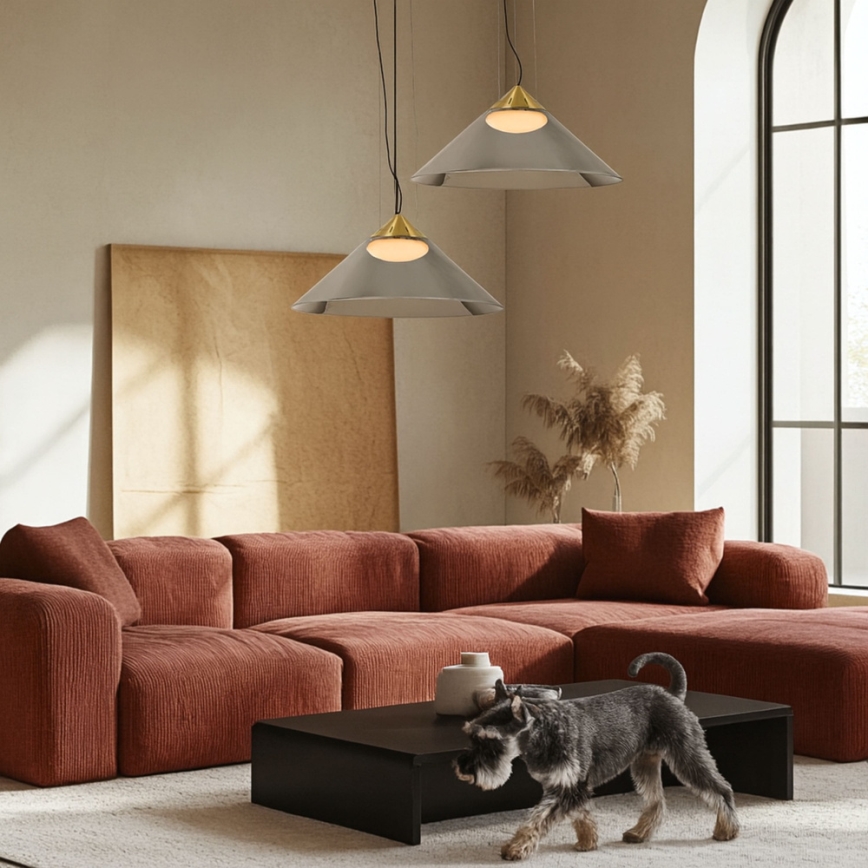 Suspension sur câble PRESTO 1xGX53/10W/230V Ø 42 cm doré/gris fumé