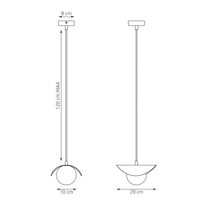 Suspension sur câble RITUAL 1xG9/8W/230V beige