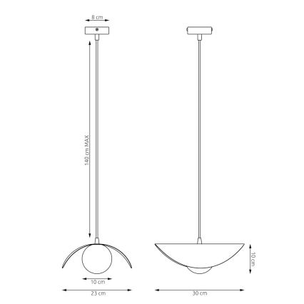Suspension sur câble RITUAL 1xG9/8W/230V beige