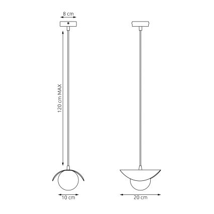 Suspension sur câble RITUAL 1xG9/8W/230V blanche