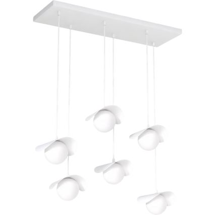 Suspension sur câble RITUAL 6xG9/8W/230V blanche