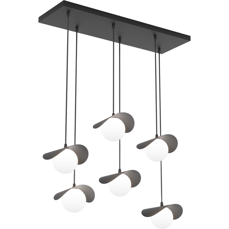 Suspension sur câble RITUAL 6xG9/8W/230V noire