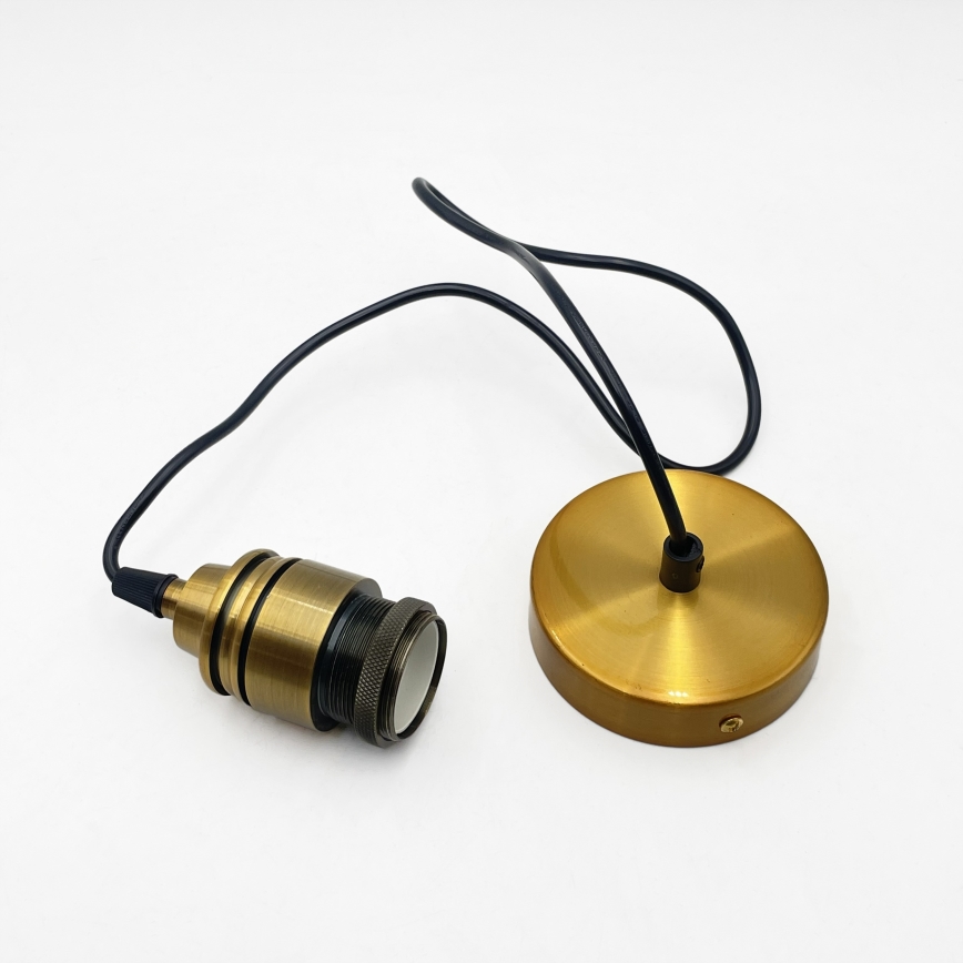Suspension sur câble ROCCO 1xE27/15W/230V doré / beige fumé