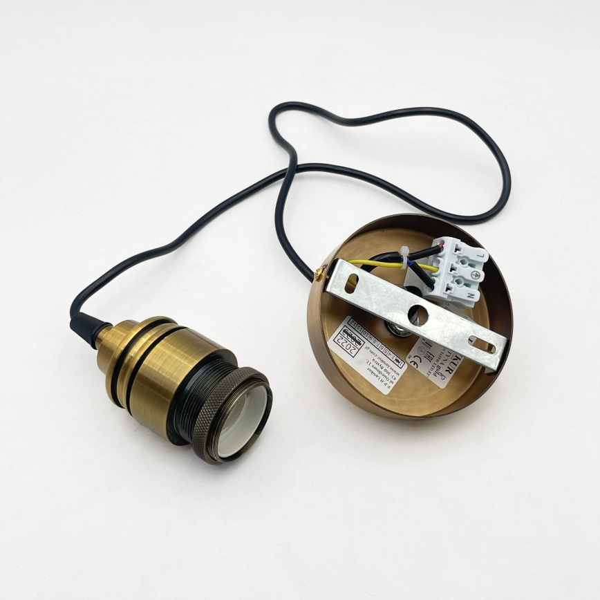Suspension sur câble ROCCO 1xE27/15W/230V doré / beige fumé
