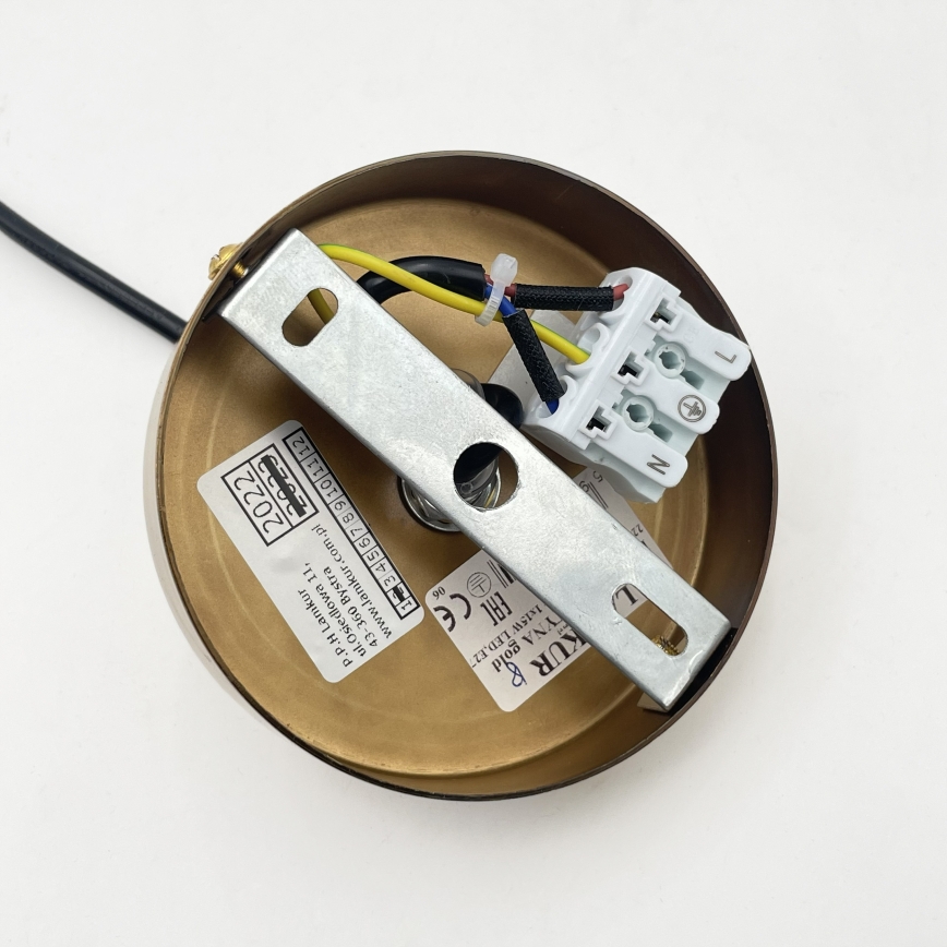 Suspension sur câble ROCCO 1xE27/15W/230V doré / beige fumé