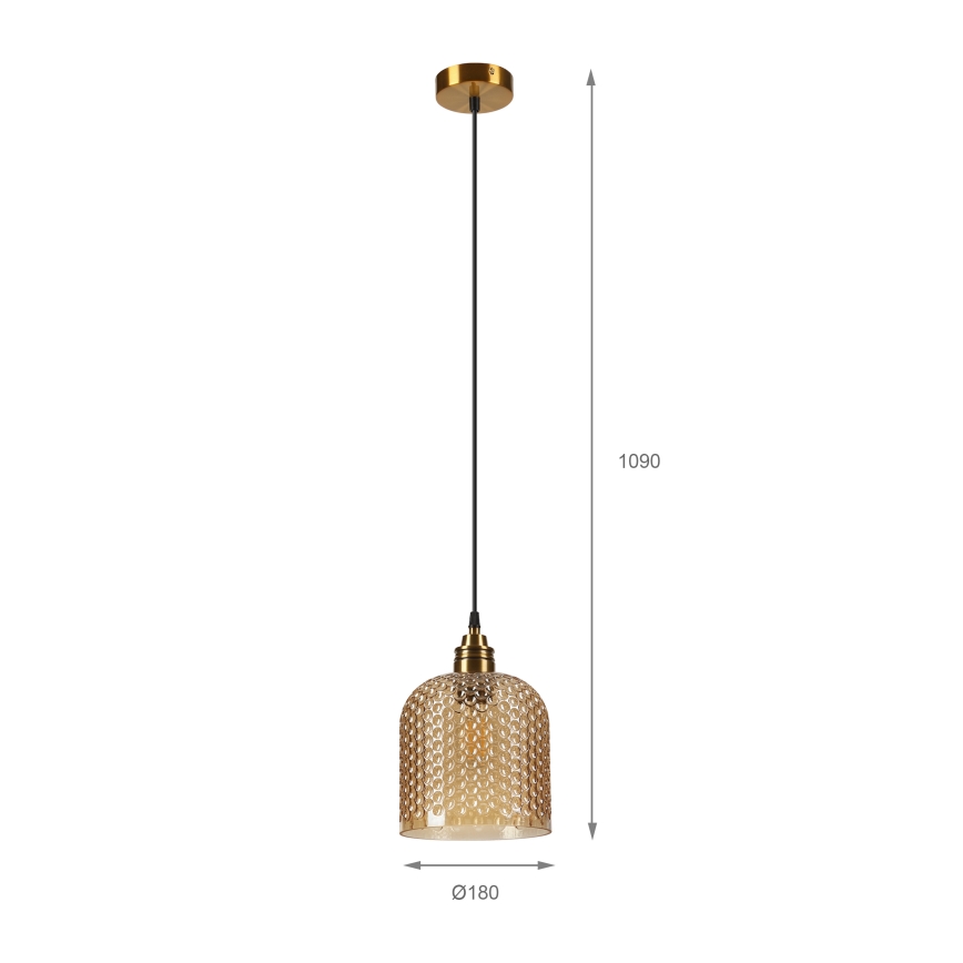 Suspension sur câble ROCCO 1xE27/15W/230V doré / beige fumé